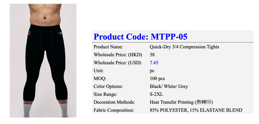 Quick-Dry 3/4 Compression Tights